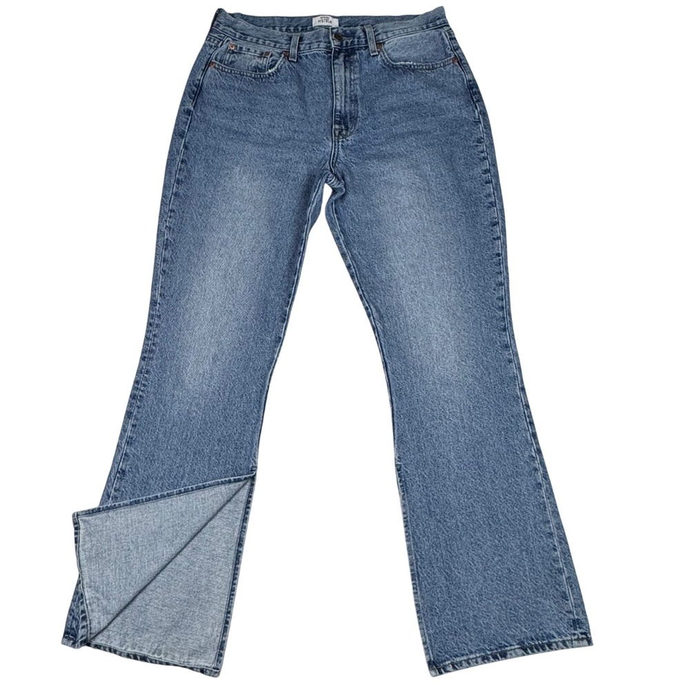 Pistola Alexa High Rise Split Hem Slim Flare Jeans‎ Womens 31 Blue Y2K Chic